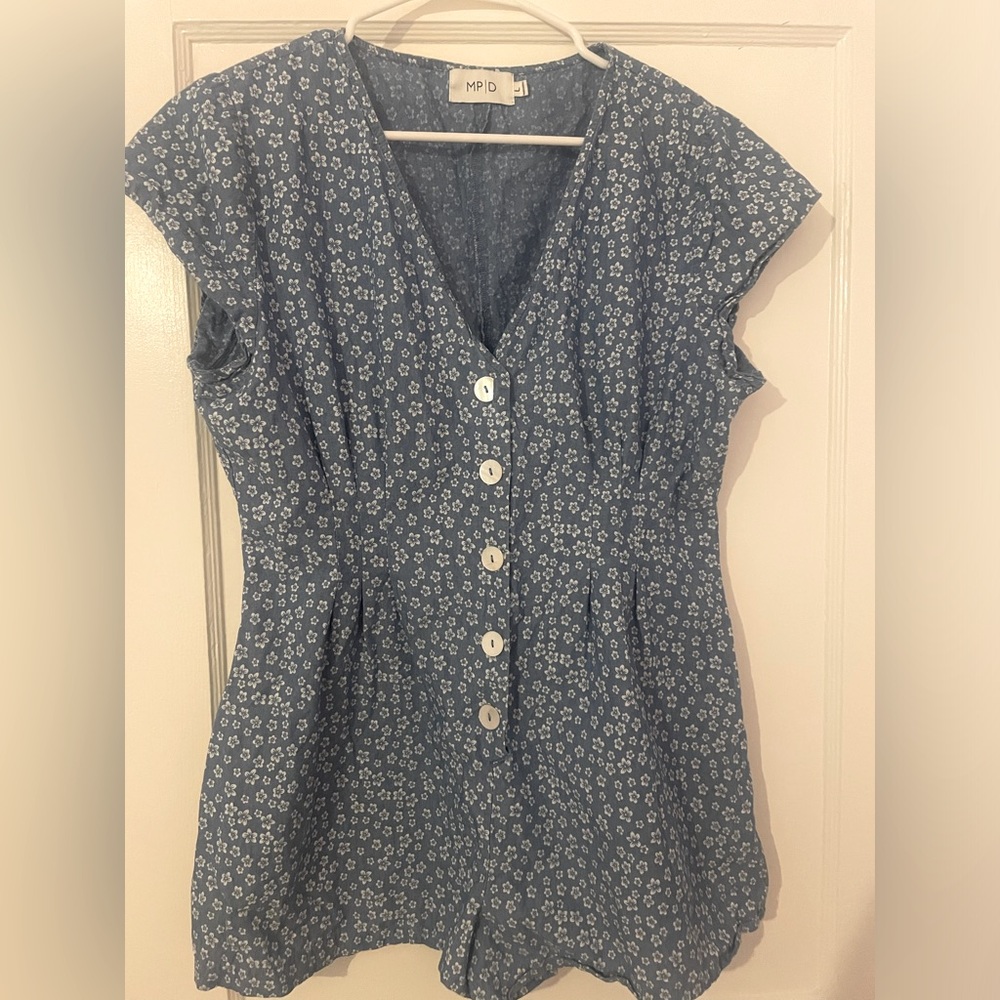 Blue Floral Romper